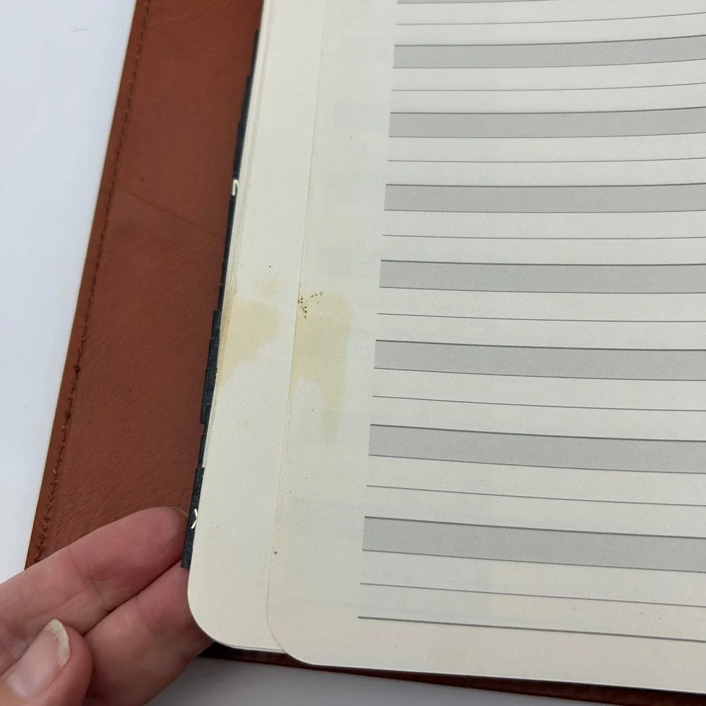 Stuart Hall Executive Brown Faux Leather 3-Ring Address Book Vintage No. 8432‎
